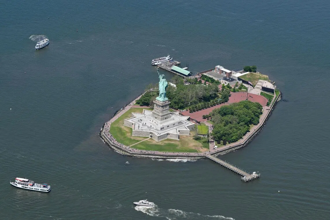 The Statue of Liberty in New York Harbour was given to the United States by France in 1886.