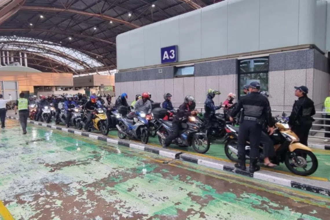 The offenders were caught after about 400 motorcyclists were checked at the land checkpoint, the police said on May 26. 