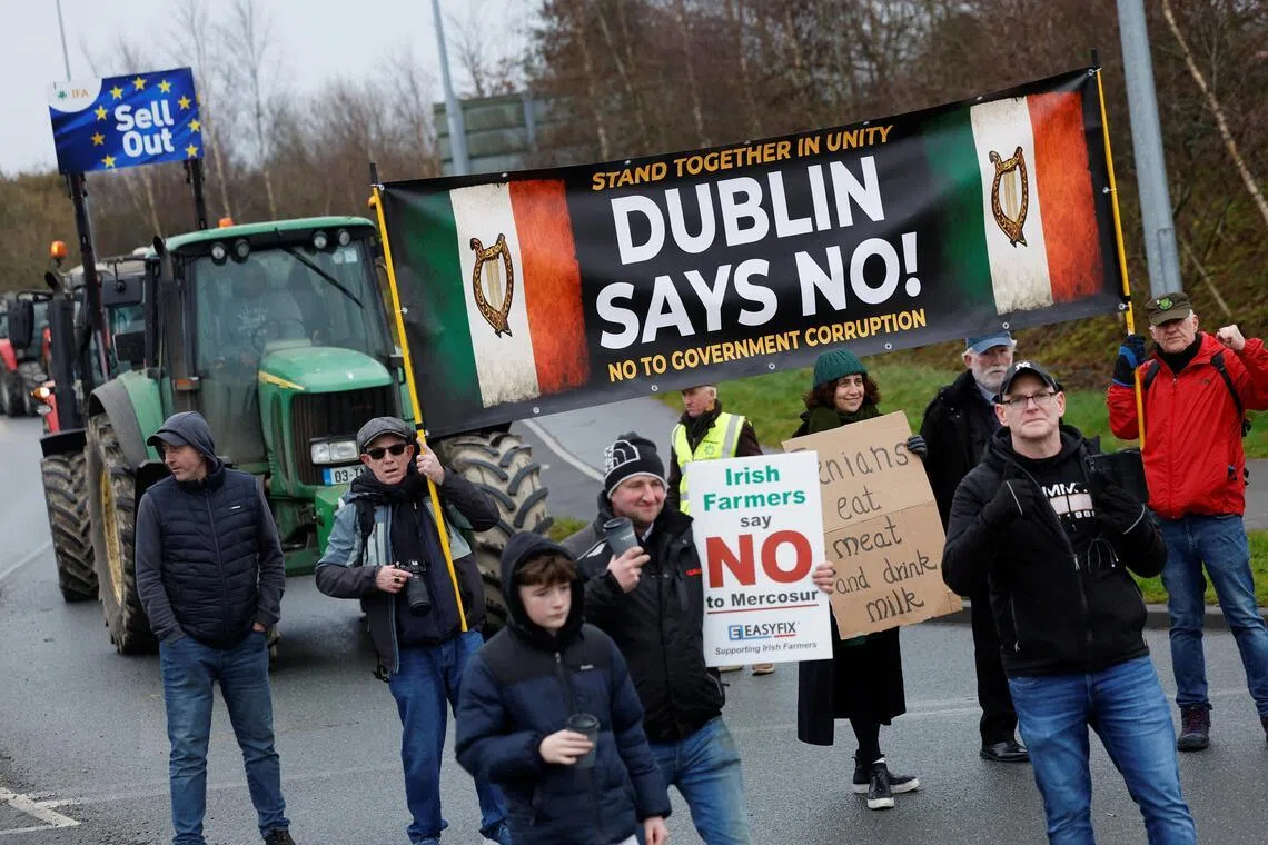 Thousands of Irish farmers protest EU-Mercosur trade deal amid fears of undercut livelihoods