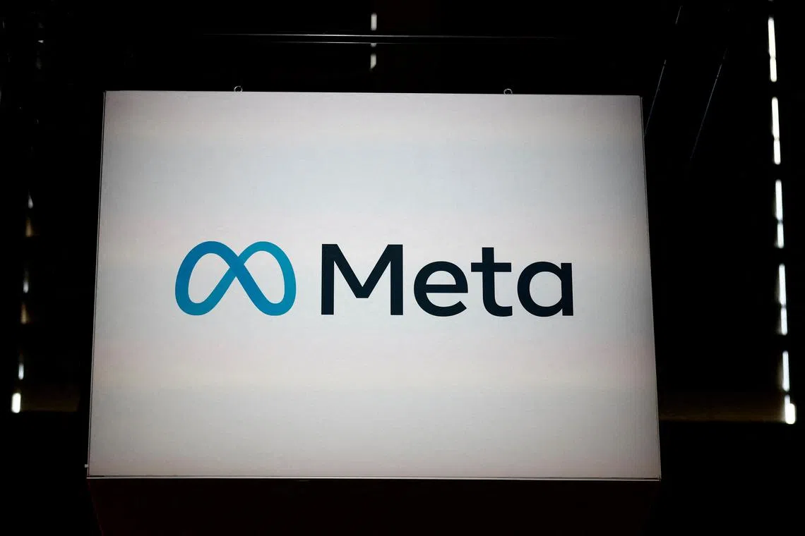FILE PHOTO: A Meta logo is seen at the Viva Technology conference dedicated to innovation and startups at Porte de Versailles exhibition center in Paris, France, June 14, 2023. REUTERS/Gonzalo Fuentes/File Photo