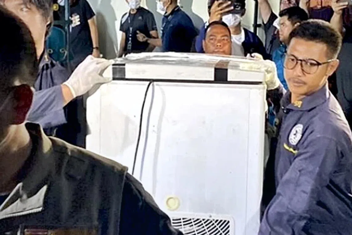 Police found the dismembered body of Hans Peter Ralter Mack inside a freezer at a residence in Chokchai Garden Home 1 Village on Tuesday.