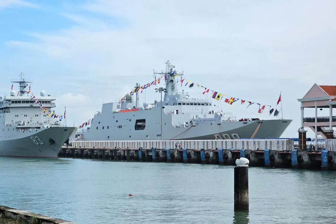 The two vessels that visited Penang were the training ship Qi Jiguang and the amphibious dock landing ship JinggangShan.