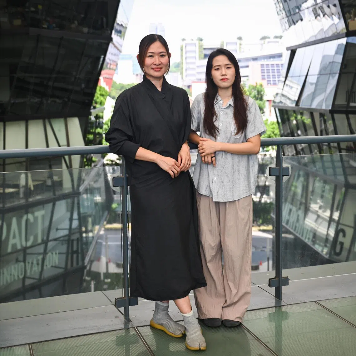 (From left) Pauline Lim, from the MA arts and ecology programme, and Tiew Fang Kee, from the design for social futures programme, are among the first graduates from UAS.