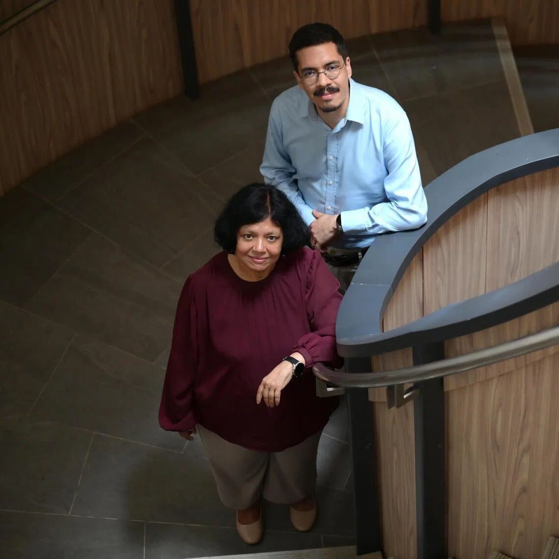 NUS's Centre for Computational Social Science and Humanities deputy director Assoc Prof Miguel Escobar Varela (right) and co-director Professor Atreyi Kankanhalli.