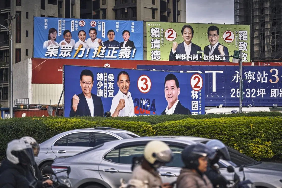 Election campaign posters in Taipei. News of Taiwan's presidential election did not make it to Weibo’s list of the hottest topics.