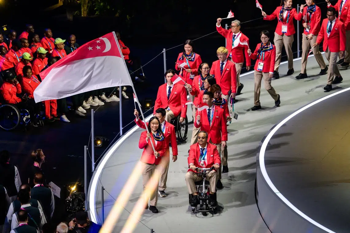 Commonwealth Games 2026 - Opening Ceremony – OVO Hydro, Glasgow, Scotland - 20260723 Singapore during the opening ceremony. Mandatory Credit: SpexSG/ Andy Chua
