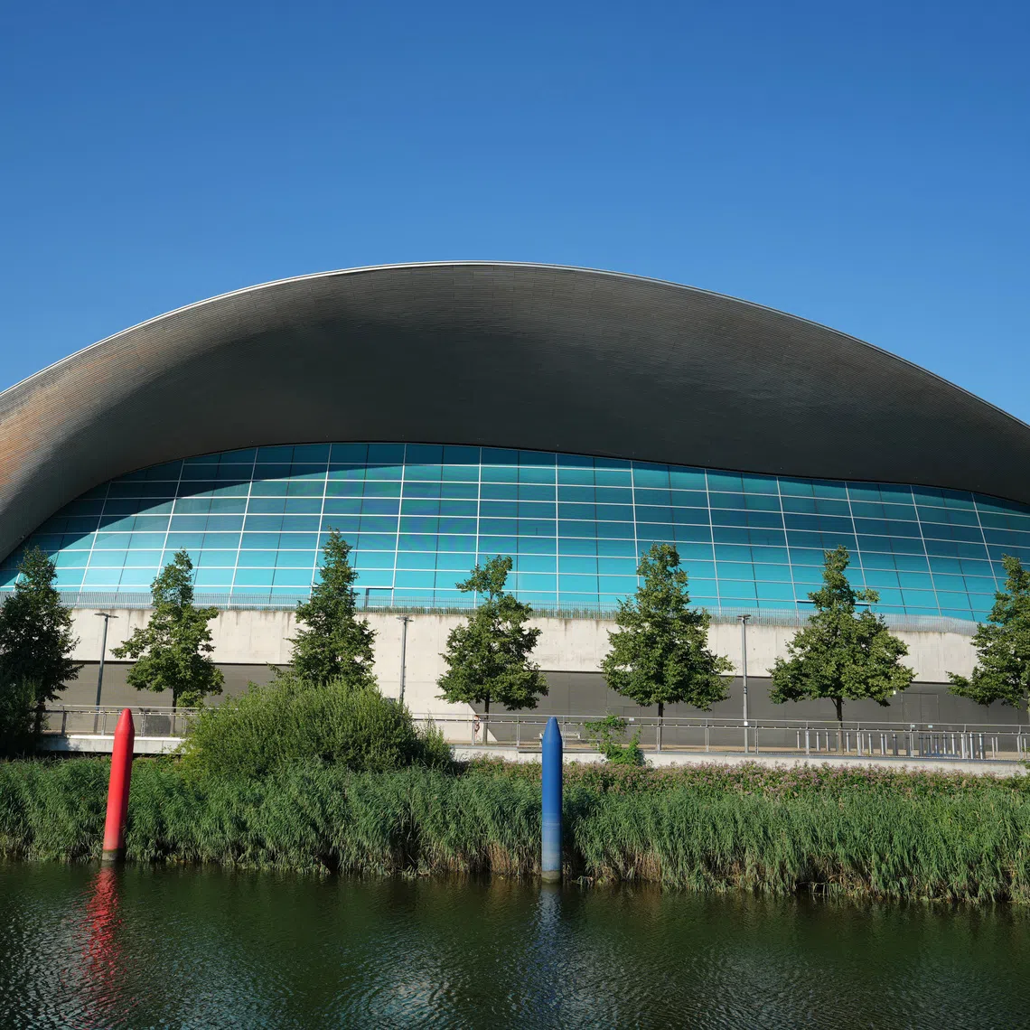 Jul 19, 2024; London, United Kingdom; The Aquatics Centre at Queen Elizabeth Olympic Park. Mandatory Credit: Kirby Lee-USA TODAY Sports
