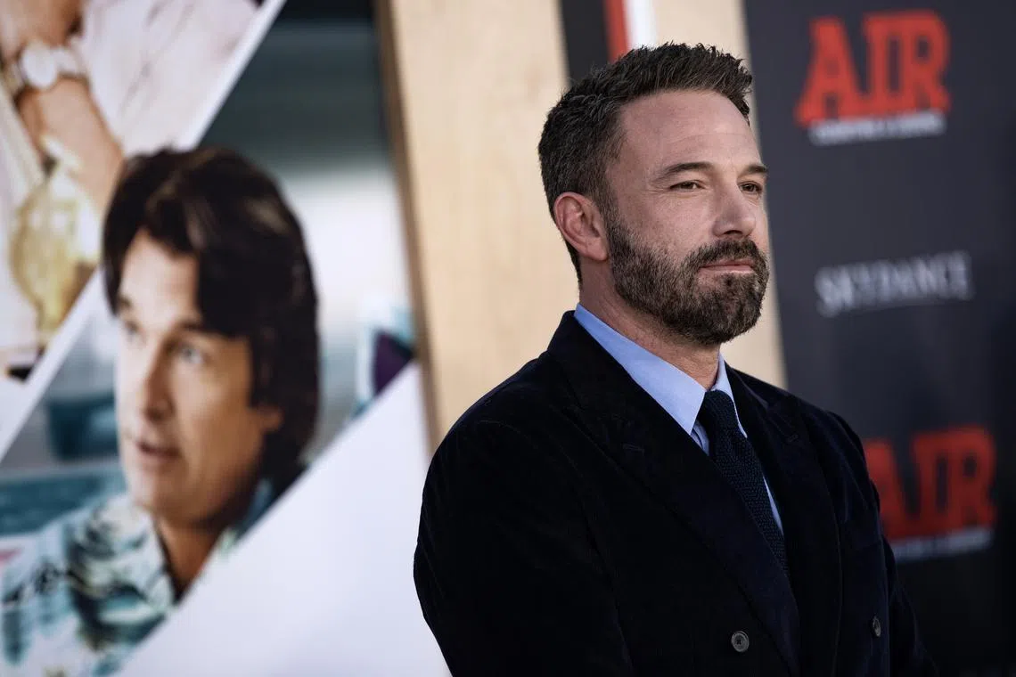 epa10546613 US actor Ben Affleck attends the premiere of 'Air' at the Regency Village Theatre in Los Angeles, California, USA, 27 March 2023. The movie will be released in theaters on 05 April 2023.  EPA-EFE/ETIENNE LAURENT