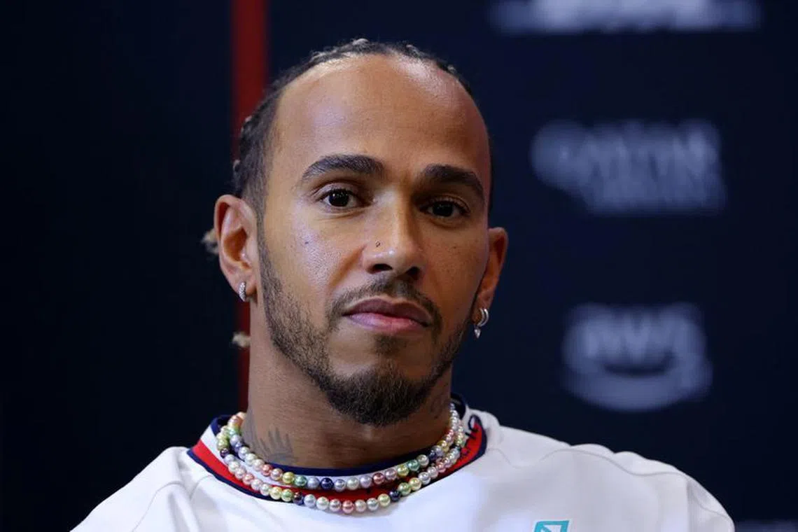 Formula One F1 - United States Grand Prix - Circuit of the Americas, Austin, Texas, U.S. - October 19, 2023 Mercedes' Lewis Hamilton during the press conference REUTERS/Brian Snyder
