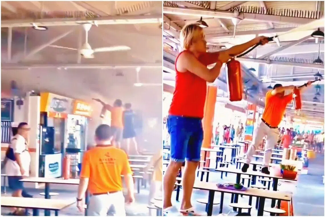 A fire broke out at Bukit Merah View Hawker Centre at around 10.50am on March 26. No injuries were reported.