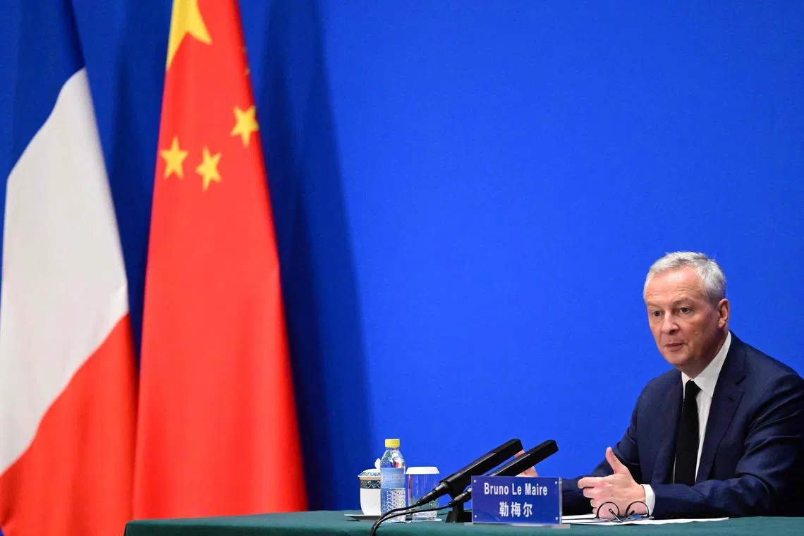 French Finance Minister Bruno Le Maire said the concept of de-risking “does not mean that China is a risk”.
