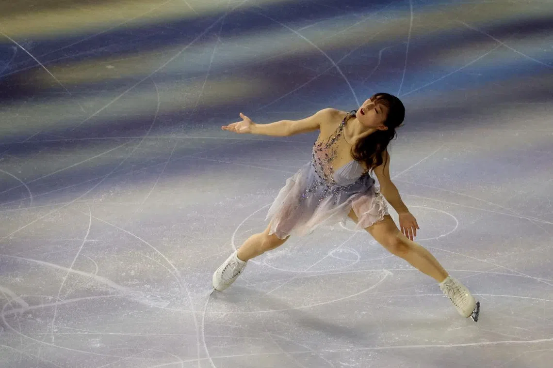Milano Cortina 2026 Olympics - Figure Skating - Exhibition Gala - Milano Ice Skating Arena, Milan, Italy - February 21, 2026. Kaori Sakamoto of Japan performs during the Exhibition Gala. REUTERS/Fabrizio Bensch/File Photo