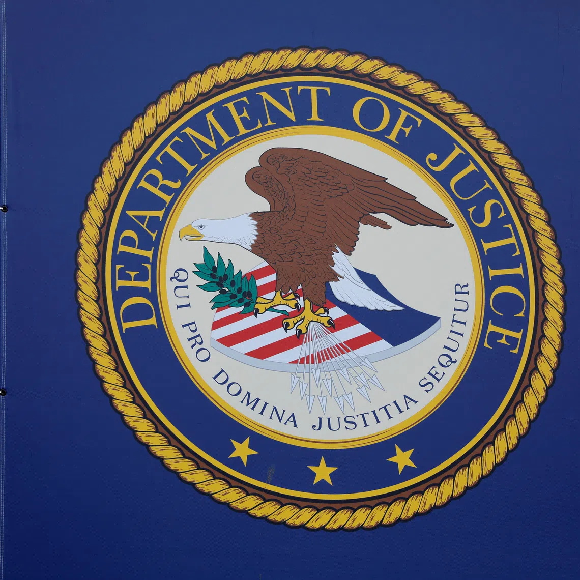 The crest of the United States Department of Justice (DOJ) is seen at their headquarters in Washington, D.C., U.S., May 10, 2021. REUTERS/Andrew Kelly