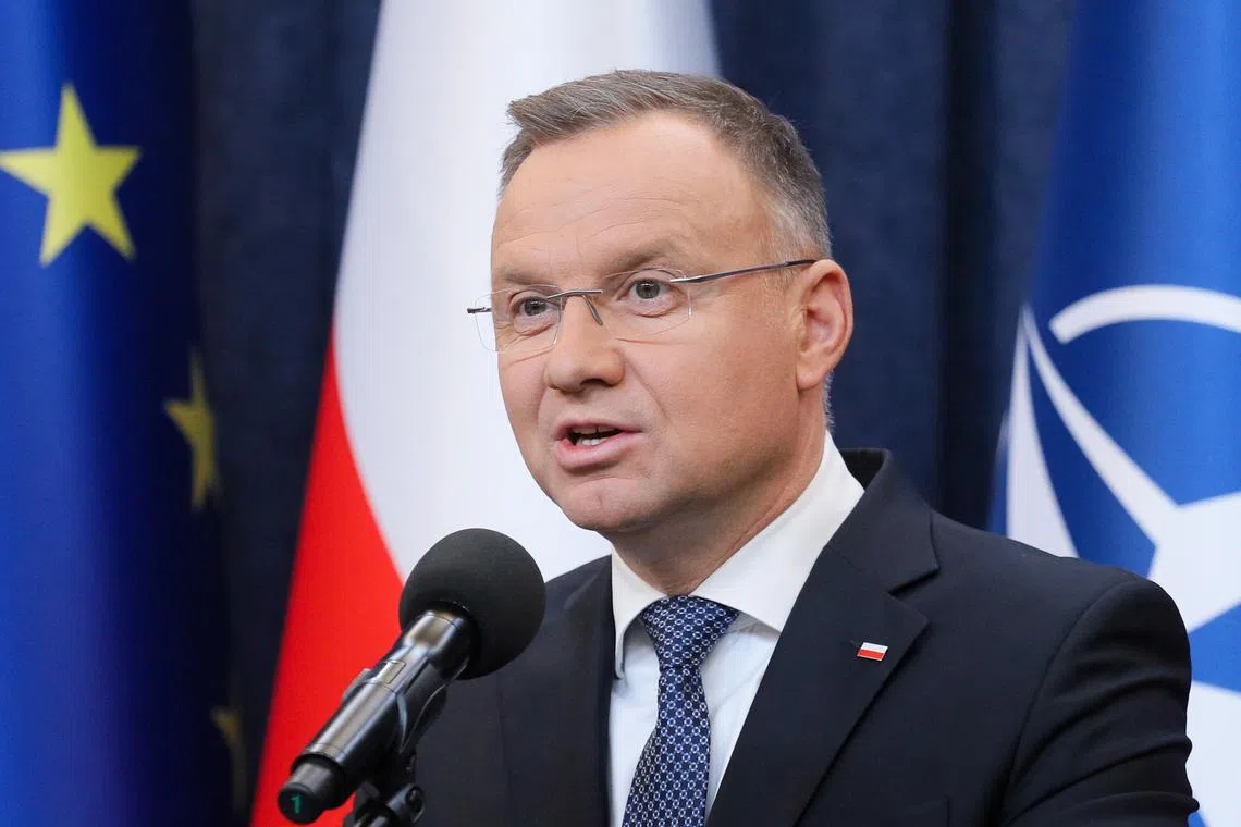 Polish President Andrzej Duda said he would convene the first sitting of the newly elected parliament on Nov 13.