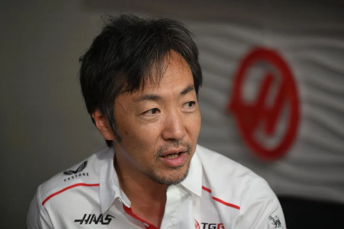 Ayao Komatsu, team principal of TGR Haas F1 Team at a ST interview at the paddock on Oct 8.