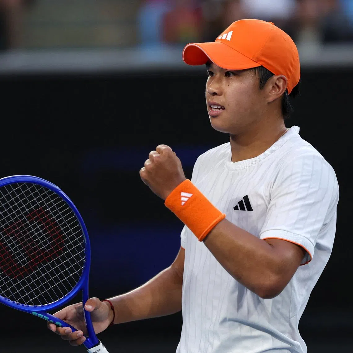 Tennis - Australian Open - Melbourne Park, Melbourne, Australia - January 25, 2026 Learner Tien of the U.S. celebrates after winning his fourth round match against Russia's Daniil Medvedev REUTERS/Edgar Su