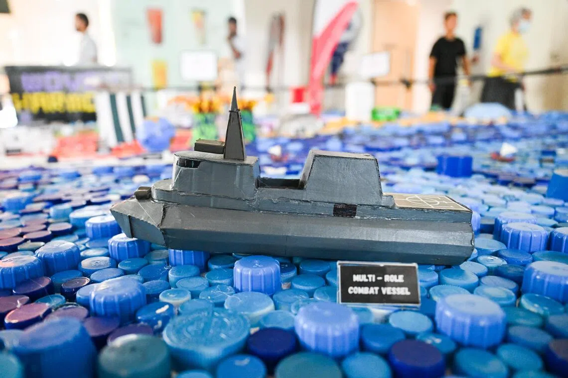 A replica of the Republic of Singapore Navy’s multi-role combat vessel.