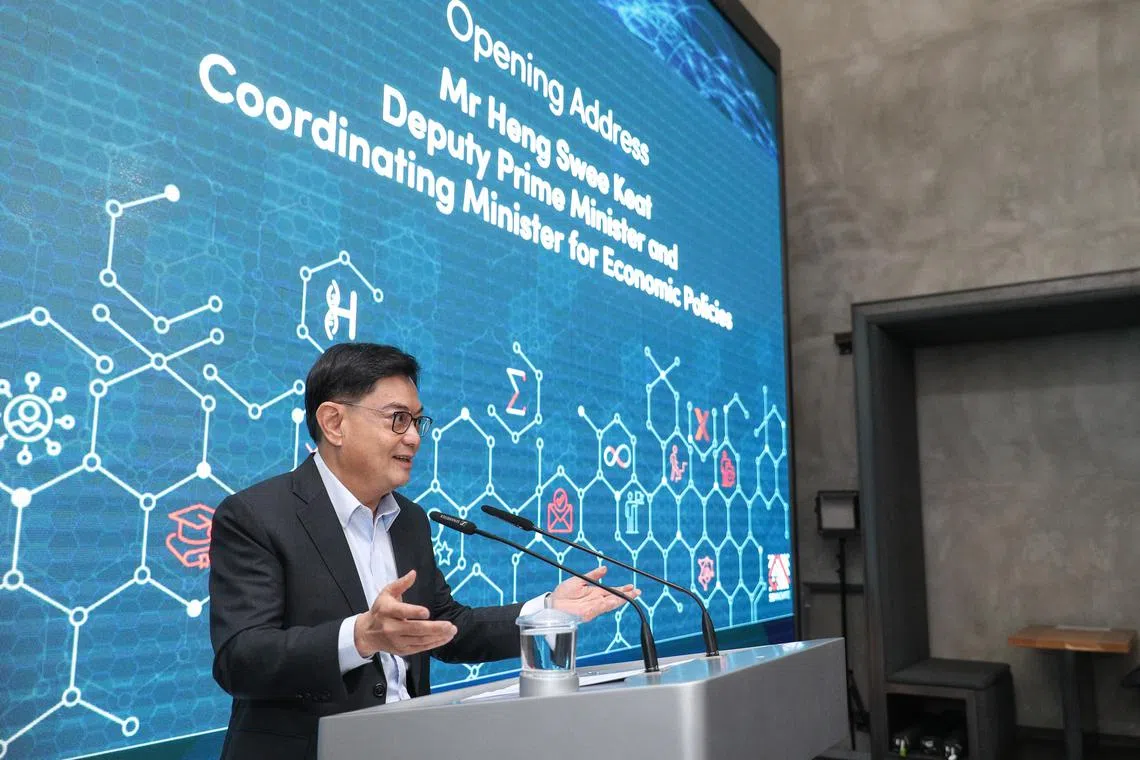 Deputy Prime Minister Heng Swee Keat during his speech on Friday at the launch of Deep Tech Talent Central 