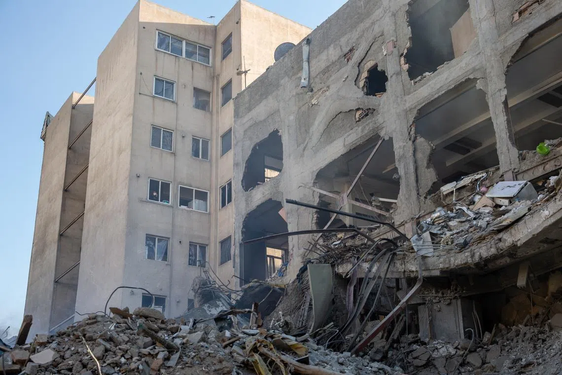 Buildings damaged in airstrikes in Tehran, Iran, on April 7. 