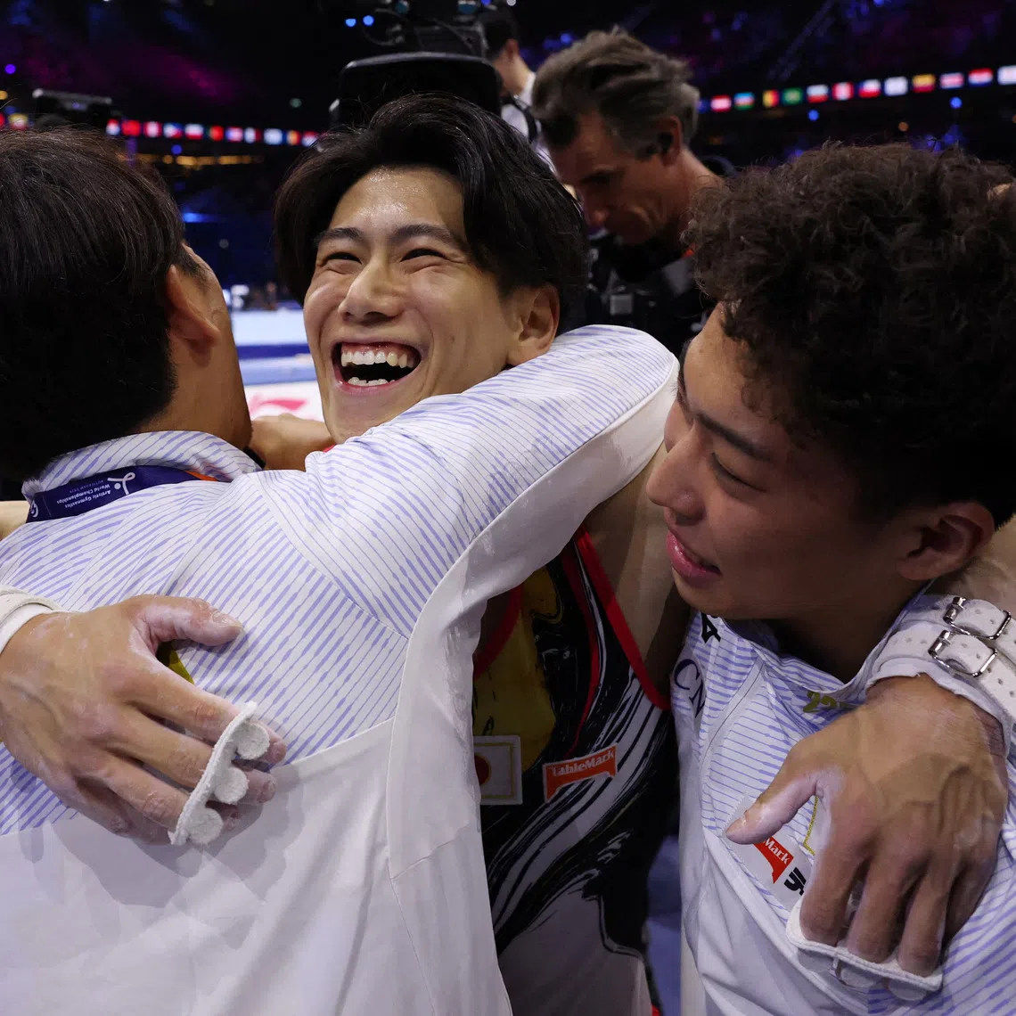 Artistic Gymnastics - 2026 World Artistic Gymnastics Championships - Rotterdam Ahoy, Rotterdam, Netherlands - October 20, 2026 Japan's Daiki Hashimoto reacts during the Men's Team Final REUTERS/Yves Herman