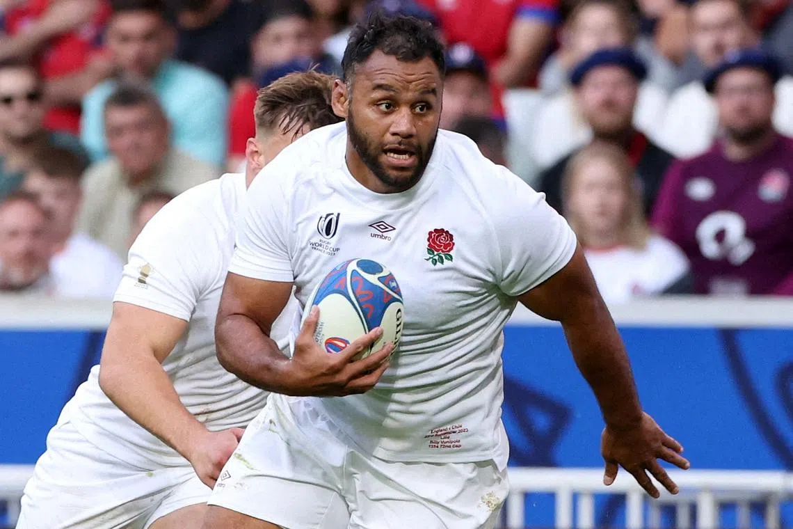 FILE PHOTO: Rugby Union - Rugby World Cup 2023 - Pool D - England v Chile - Stade Pierre-Mauroy, Lille, France - September 23, 2023  England's Billy Vunipola in action REUTERS/Stephanie Lecocq