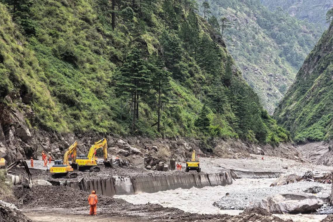 China rushes to minimise risk from mountain barrier lake near border with Nepal