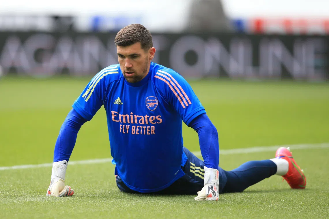 Soccer Football - Premier League - Newcastle United v Arsenal - St James' Park, Newcastle, Britain - May 2, 2021 Arsenal's Mat Ryan during the warm up before the match Pool via REUTERS/Lindsey Parnaby