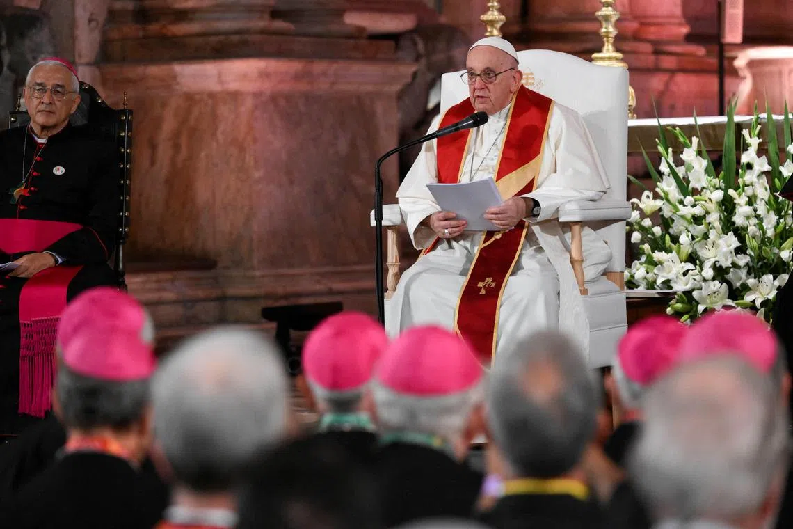 Pope Francis was welcomed with military honours in Lisbon, where one million pilgrims worldwide are expected to take part in World Youth Day festivities.