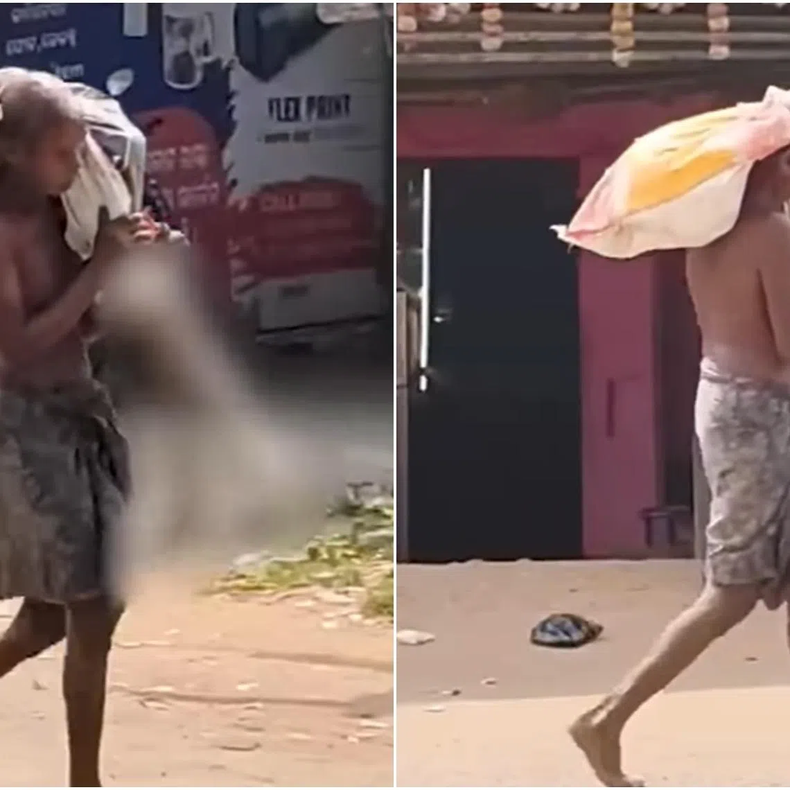 Television networks broadcast footage of Mr Munda carrying what appeared to be a corpse partially wrapped in plastic, with skeletal legs visible and slung over his shoulder.