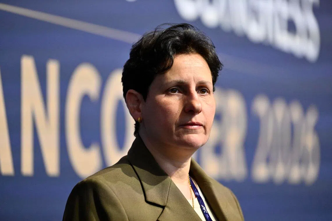 Soccer Football - 36th AFC Annual Congress - Vancouver Convention Centre, Vancouver, Canada - April 28, 2026 Vice President of the Palestine Football Association, Susan Shalabi Molano during the congress REUTERS/Jennifer Gauthier