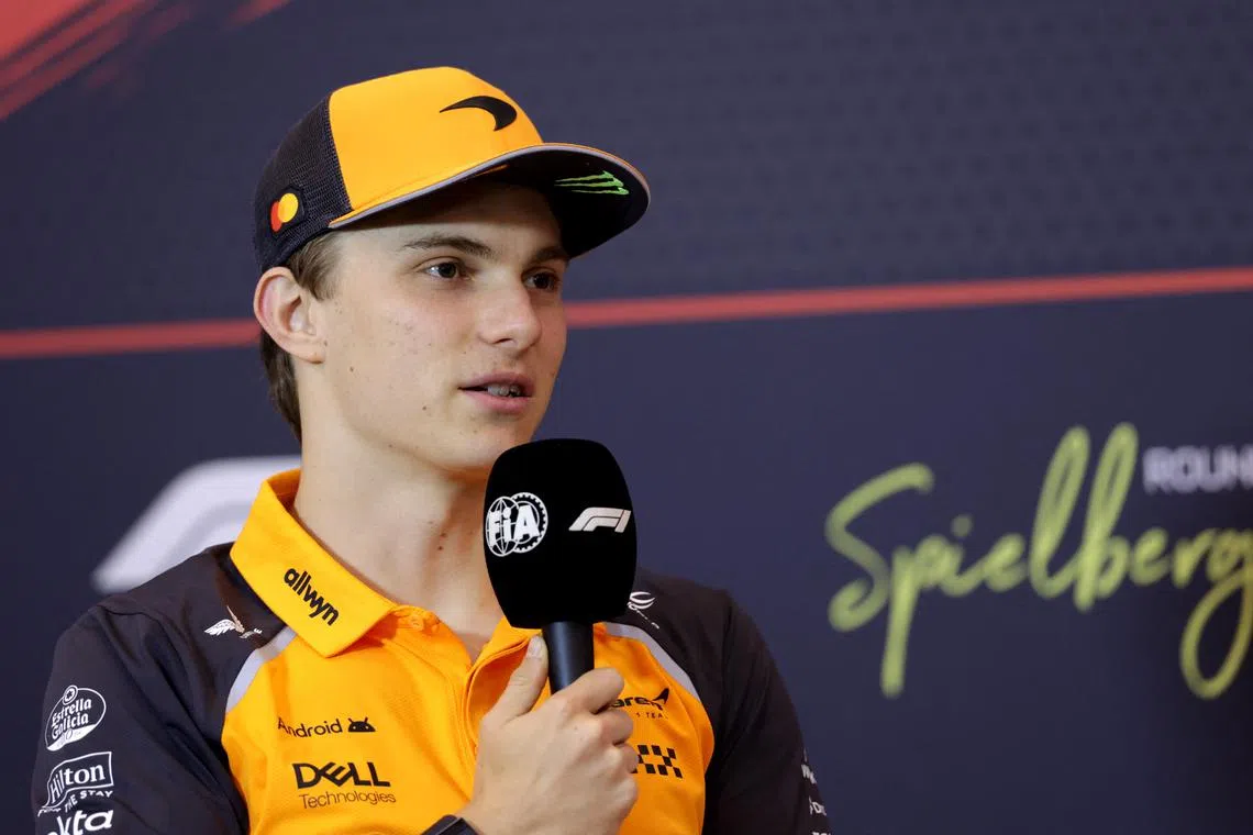 Formula One F1 - Austrian Grand Prix - Red Bull Ring, Spielberg, Austria - June 26, 2025 McLaren's Oscar Piastri during the press conference ahead of the Austrian Grand Prix REUTERS/Gintare Karpaviciute