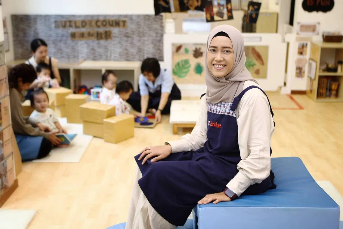Liyana Mohd Razali made a mid-career switch from the civil service to becoming an infant care educator in 2025.