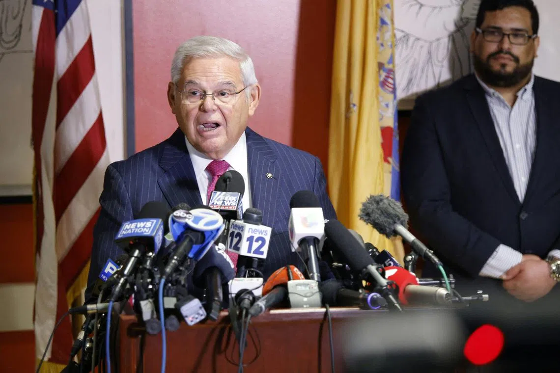 US Senator Bob Menendez and his wife, Nadine, face corruption charges, but have denied wrongdoing.