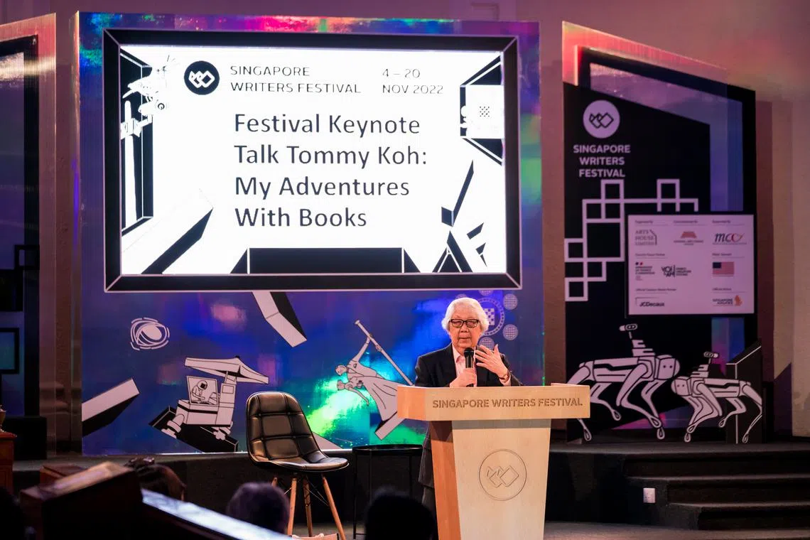 Veteran diplomat Tommy Koh delivered a keynote speech titled My Adventures With Books.