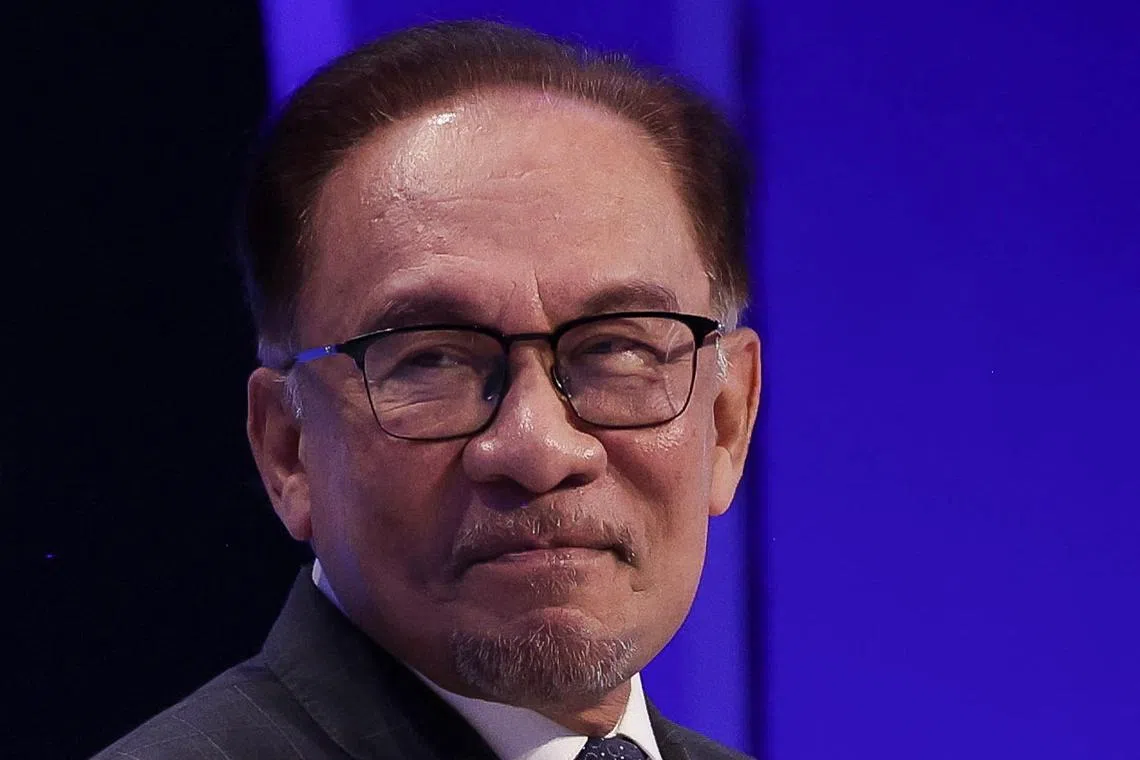 FILE PHOTO: Prime Minister of Malaysia Anwar Ibrahim attends the Asia-Pacific Economic Cooperation (APEC) CEO Summit in San Francisco, California, U.S., November 15, 2023. REUTERS/Carlos Barria/File Photo