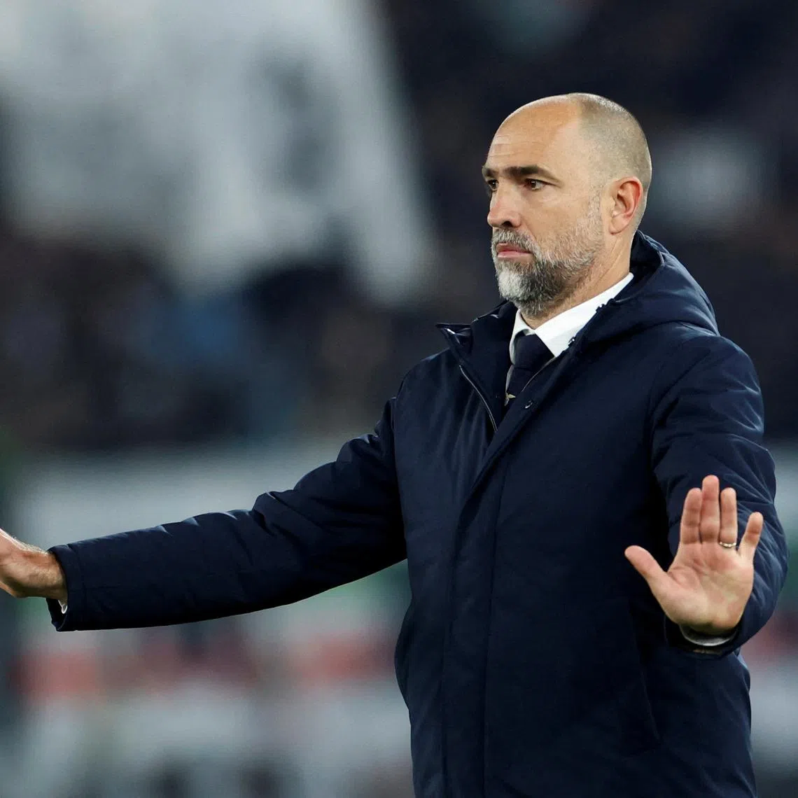 FILE PHOTO: Soccer Football - Coppa Italia - Semi Final - Second Leg - Lazio v Juventus - Stadio Olimpico, Rome, Italy - April 23, 2024 Lazio coach Igor Tudor reacts REUTERS/Remo Casilli/File Photo