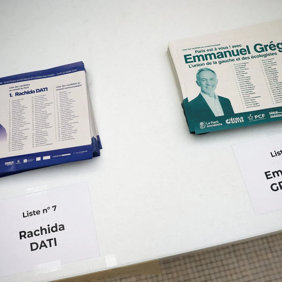 Ballots in the second round of the French mayoral election at a polling station in Paris, France, March 22, 2026. REUTERS/Sarah Meyssonnier