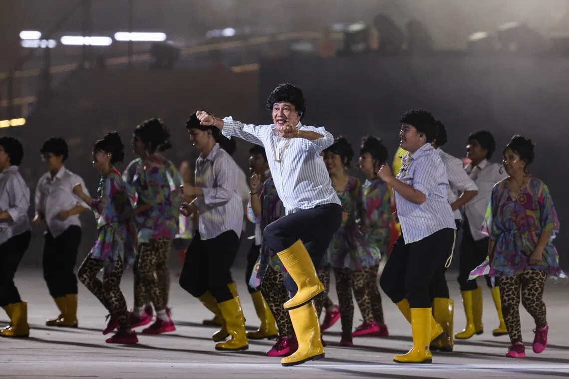 Show host Gurmit Singh reprising his role as Phua Chu Kang during NDP 2026.