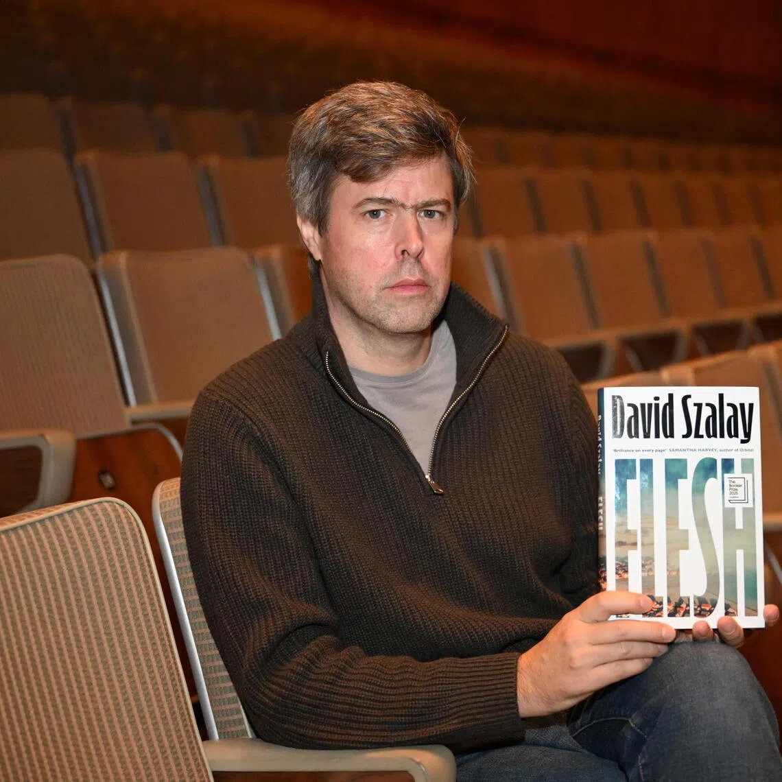 Hungarian-British author David Szalay won the Booker Prize for his sixth novel, Flesh, at a ceremony in London on Nov 10. 