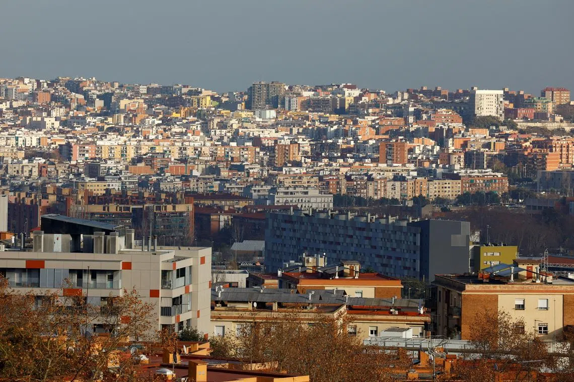 General view of buildings in Barcelona and Santa Coloma de Gramanet, Spain January 20, 2025. REUTERS/ Albert Gea