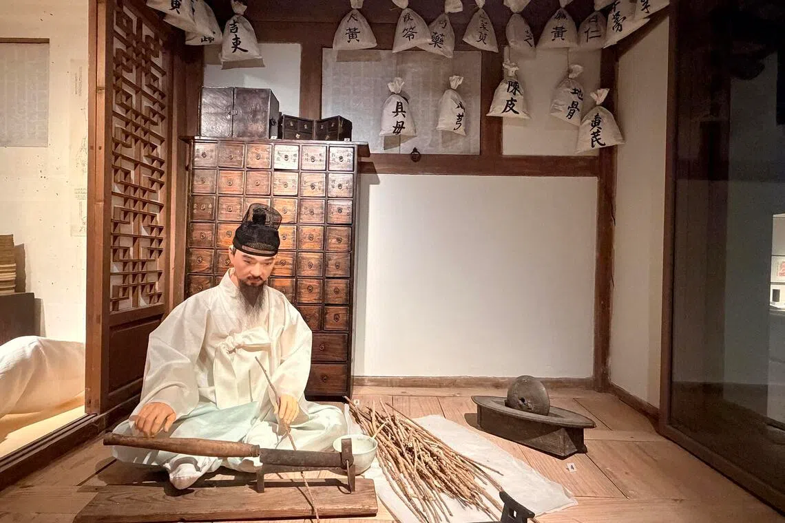 An exhibit on Korean traditional medicine at South Korea’s National Folk Museum.