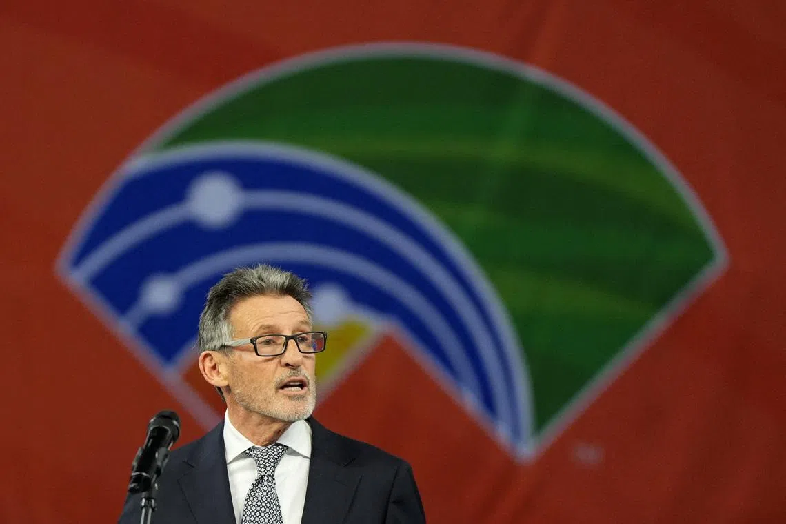Athletics - World Indoor Championships - Kujawsko-Pomorska Arena, Torun, Poland - March 20, 2026 World Athletics president Sebastian Coe before the evening session REUTERS/Aleksandra Szmigiel