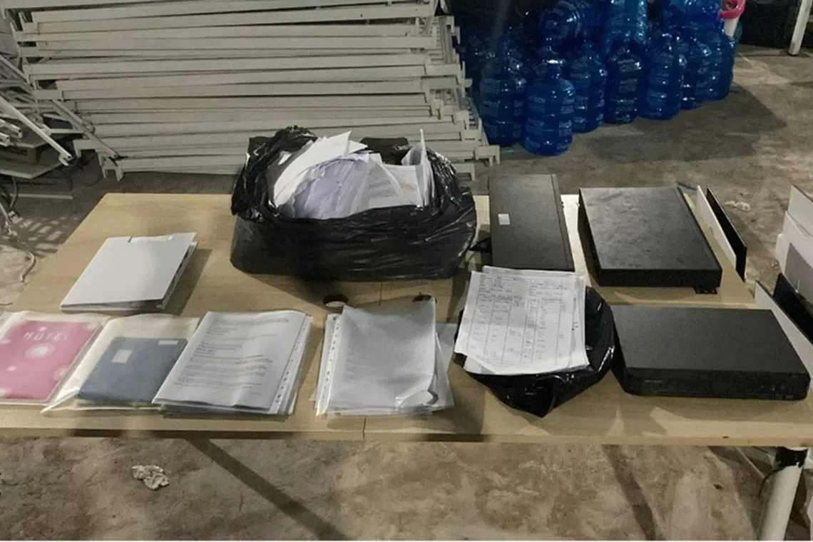 The raid on Sept 9 at a house and warehouse was led by the Cambodian National Police’s Anti-Cyber Crime Department. 