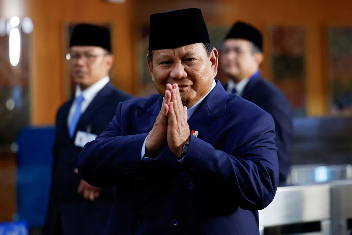 Indonesia's President Prabowo Subianto gestures during the 80th United Nations General Assembly at U.N. headquarters in New York, U.S., September 23, 2025. REUTERS/KYLIE COOPER