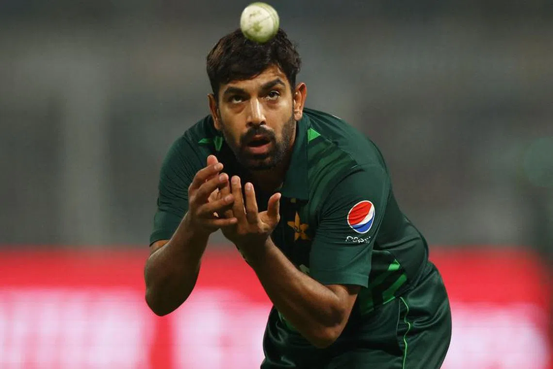 Cricket - ICC Cricket World Cup 2023 - England v Pakistan - Eden Gardens, Kolkata, India - November 11, 2023 Pakistan's Haris Rauf in action REUTERS/Andrew Boyers/File photo