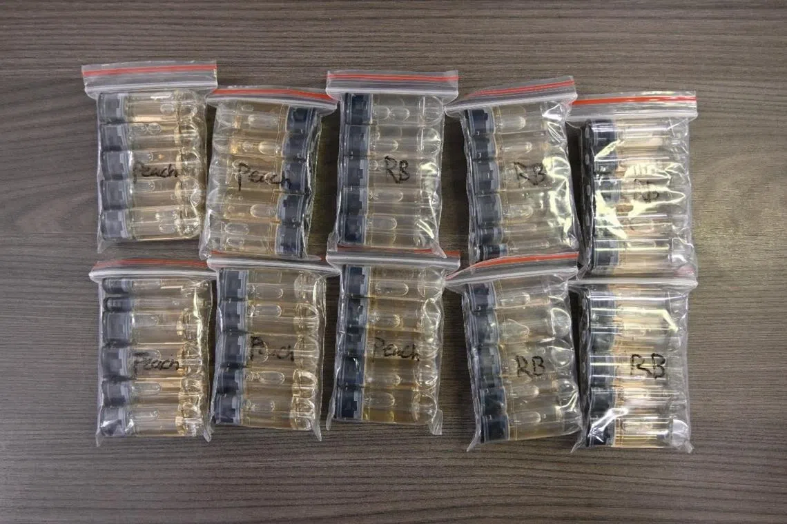 Low Hui Mei was arrested by the police on Oct 22, 2025 at King George’s Avenue while trafficking etomidate-laced vape pods.