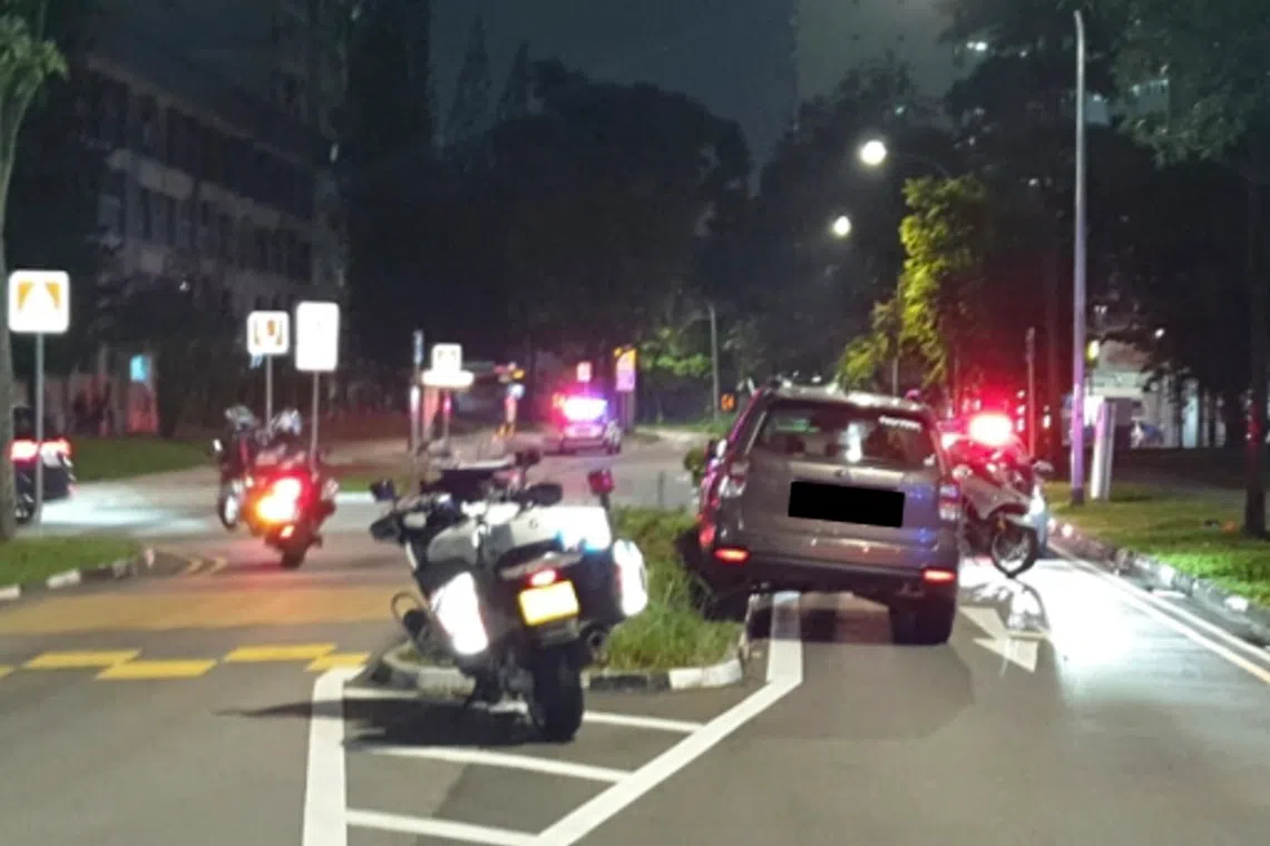 The car driven by Rayden Chong Shi An had mounted the centre divider kerb in  Jurong West Street 91 on Oct 28, 2025.