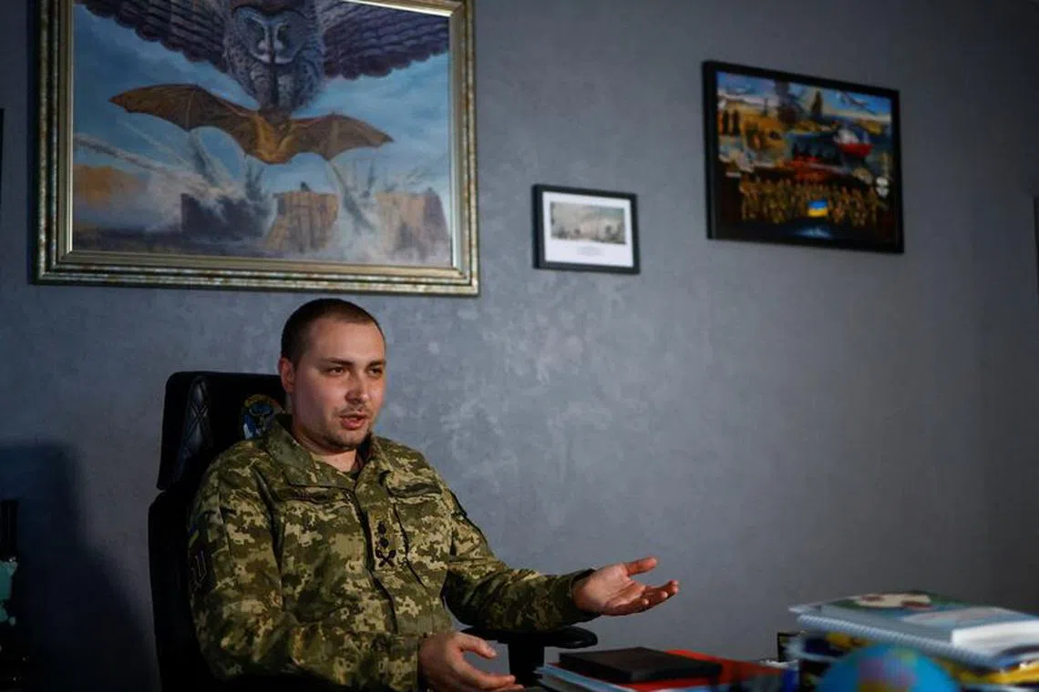 Major General Kyrylo Budanov, chief of the Military Intelligence of Ukraine, speaks during an interview with Reuters, amid Russia's attack on Ukraine, in Kyiv, Ukraine July 6, 2023. REUTERS/Valentyn Ogirenko/File Photo