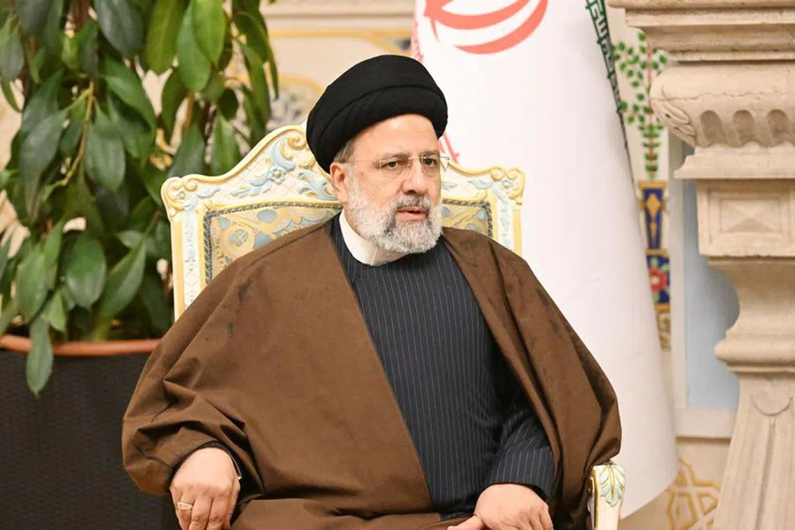 Iranian President Ebrahim Raisi attends a meeting with his Tajik counterpart Emomali Rakhmon in Dushanbe, Tajikistan November 8, 2023.  Press Service of the President of Tajikistan/Handout via REUTERS/File Photo