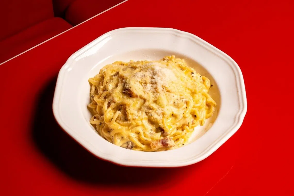 The carbonara from Medusa Osteria Romana is made the traditional way, without cream.
